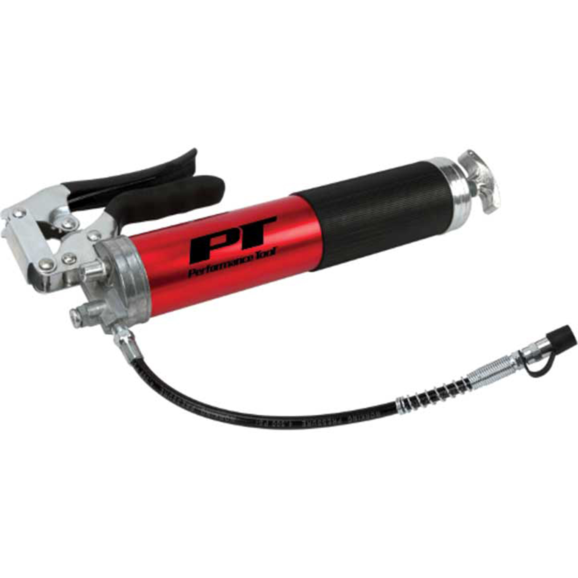 Performance Tool Aluminum Heavy-Duty Pistol Grip Grease Gun — Lightweight, 3-Way Loading, Non-Slip Grip, Model# PRTW54291